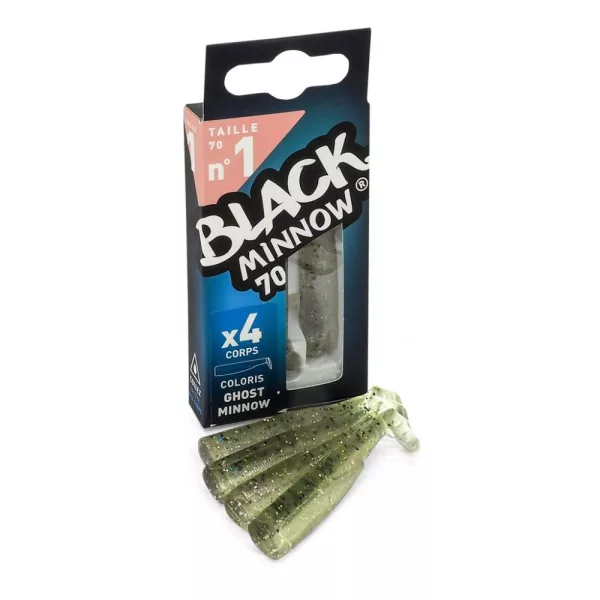 FIIISH 4 buc. corp Black Minnow de 70mm - culoare Ghost Minnow Nălucă artificială din plastic