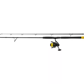   Black Cat Hard Core Combo Spin Rod 2,40m 20-200gr Lansetă de spinning din 2 piese cu mulineta Black Passion FD 50 și fir