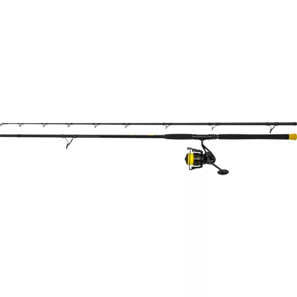 Black Cat Hard Core Combo Bank Rod 3,00m 600gr Lansetă de somn din 2 piese cu mulineta Black Passion FD 80 și fir.
