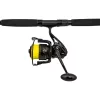 Black Cat Hard Core Combo Bank Rod 3,00m 600gr Lansetă de somn din 2 piese cu mulineta Black Passion FD 80 și fir.