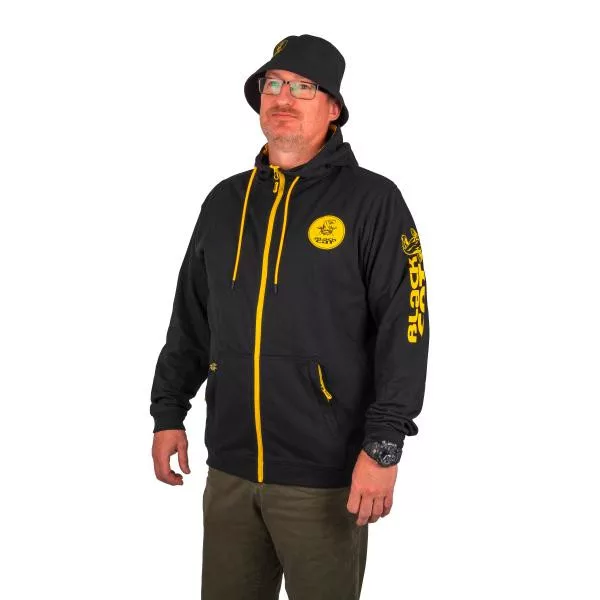 Black Cat Black Zip Hoody Hanorac S