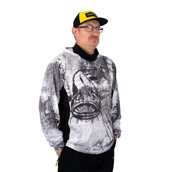 Black Cat Sun Jersey Tricou cu mânecă lungă cu glugă 3XL