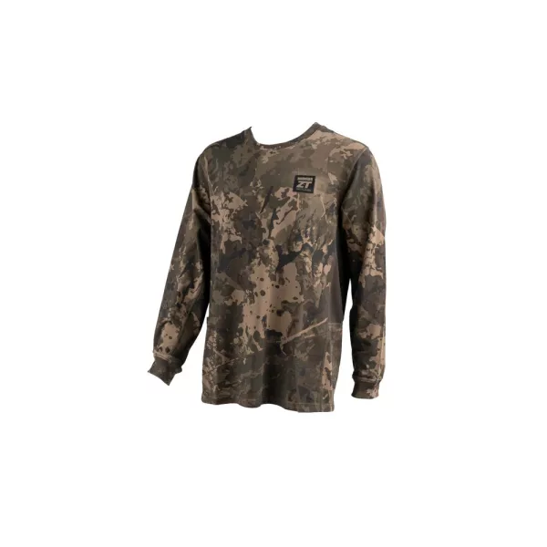 Nash ZT Lite Luxe Long Sleeve T Shirt Camo Hosszú Ujjú Póló XL