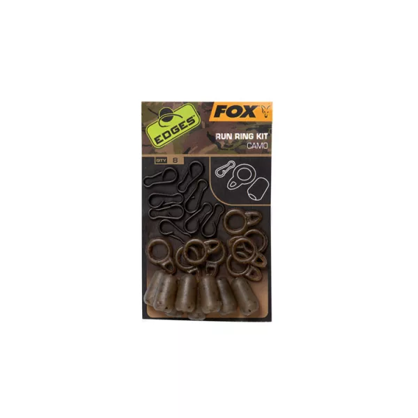 Fox EDGES™ Camo Run Rig Kit x 8 Cleme pentru plumb