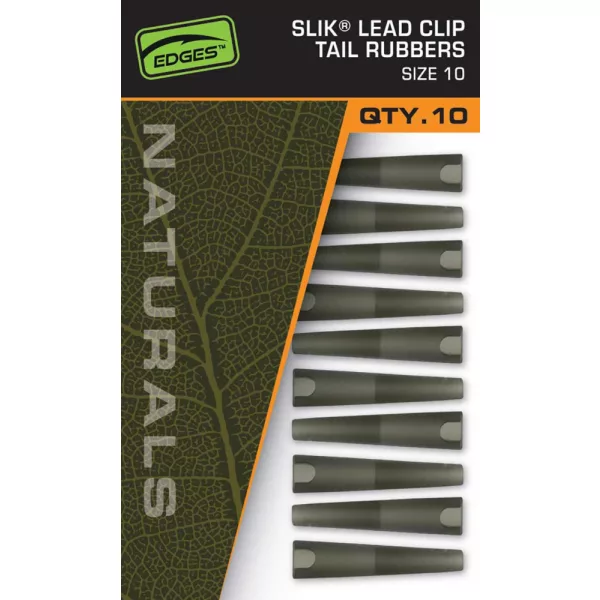 Fox Edges Naturals 10 Lead Clip Tail Rubber Manșon din cauciuc