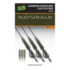   Fox Edges Naturals 40lb Power Grip Lead Clip Rigs Montură Boilis 3buc