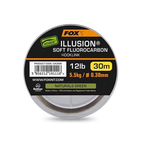 Fox Illusion Soft Naturals Green Fir monofilament Fluorocarbon 0,30mm 30m