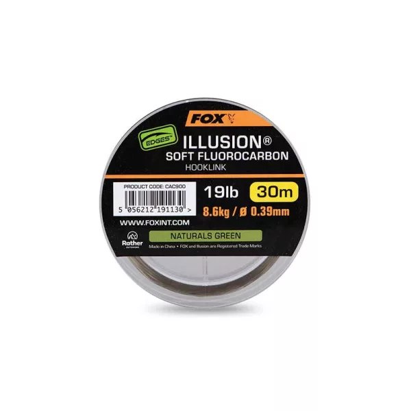Fox Illusion Soft Naturals Green Fluorocarbon Fir de forfac 0,39mm 30m