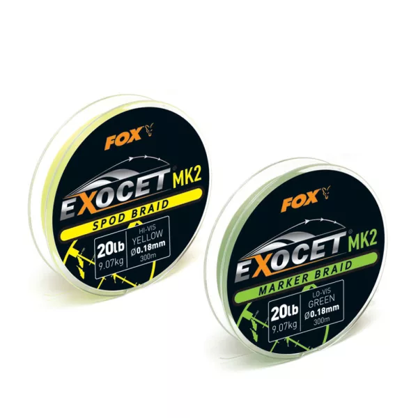Fox Exocet® MK2 Spod & Marker Braid Spod Yellow Fir textil 0.18mm/20lbx300m