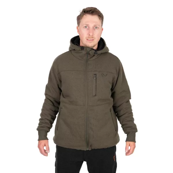 Fox Collection Sherpa Hoody Green-Black Jacket Jachetă termoizolantă 2XL
