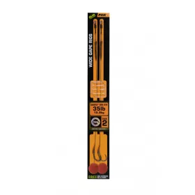   Fox Edges Wide Gape 2 - 35lb Camotex Semi Stiff x 2 Cârlig legat