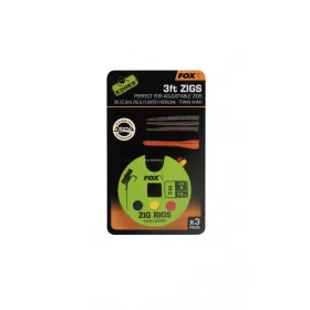 Fox Edges Zig Rig 8 - 12lb 3ft x 3 Cârlig pre-legat