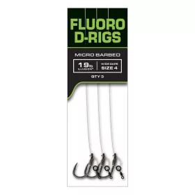   Fox Carp Ready Rigs Fluoro D Rig 6 cu Ochet și Barbetă, Montură Pre-legată 3 buc