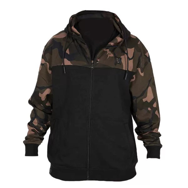Fox LW Negru-Camo Split Zip Hoody Pulover cu glugă cu fermoar XL