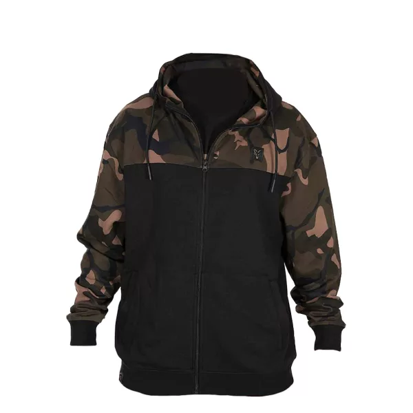 Fox LW Negru-Camo Split Zip Hoody Pulover cu glugă cu fermoar 2XL
