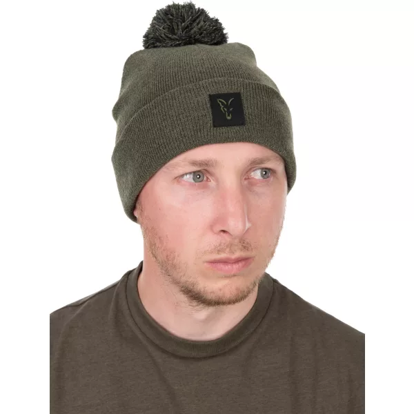 Fox Collection Bobble Hat Căciulă cu ciucure Verde-Negru