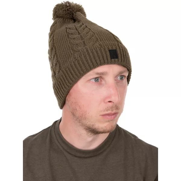Fox Khaki Knitted Bobble Căciulă cu Pompon