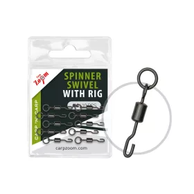   Carp Zoom Spinner Swivel Matt Fekete 4 Mikrogyűrűs Gyorskapocs 10db