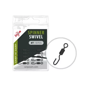 Carp Zoom Spinner Swivel Matt Fekete #7 Gyorskapocs 10db