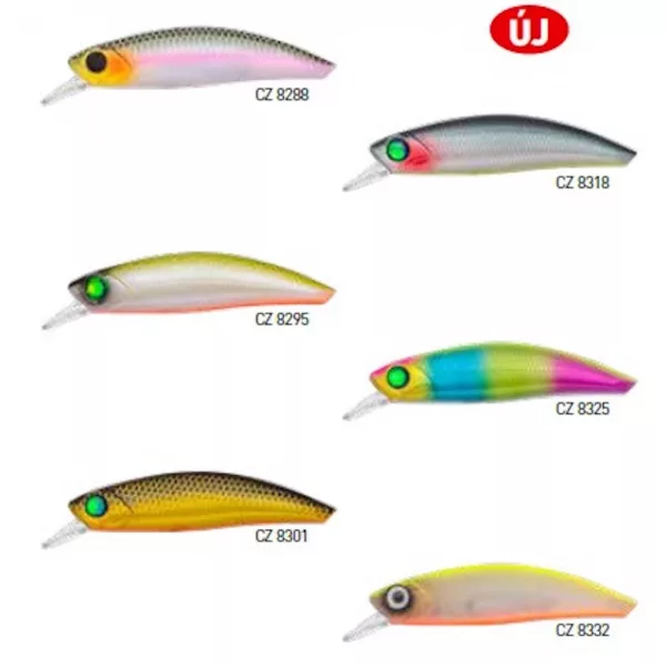 Predator Z Predator-Z Curve Minnow wobbler, 6 cm, 7,1 g, albastru, verde, roz, scufundător