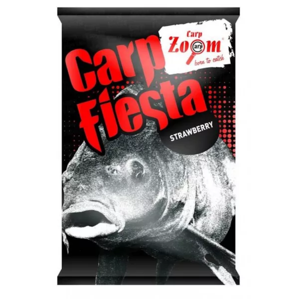 Carp Zoom CZ Carp Fiesta momeală, căpșuni, crap XXL, roșu, 1kg