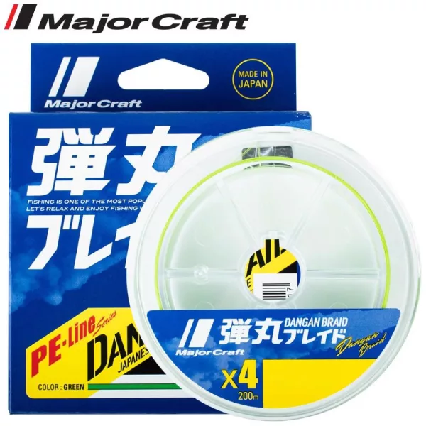 Major Craft Dangan Braid X4 0,15mm 150m Fluo Green Fonott Zsinór
