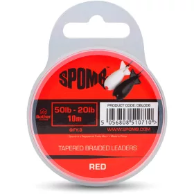   Spomb Tapered Braided Leaders Roșu Împletit Conic 0,38mm-0,20mm Lider de aruncare 3buc