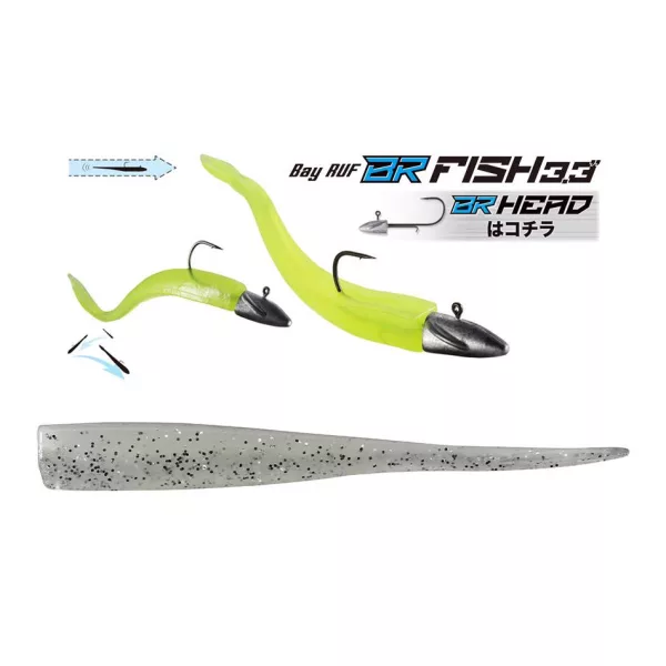Duo Bayruf BR Fish 8,4cm S047 Shirasu Pearl Momeală Plasztic 7buc