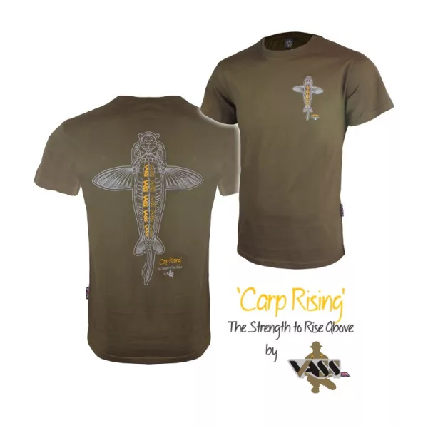 Vass-Tex Carp Rising Khaki Póló XL