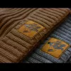 Vass-Tex Fleece Lined Ribbed Beanie Barna Sapka Velúr Logóval