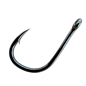   Sasame Iseama Ringed Black Nickel 2 Füles, Szakállas Pontyozó Horog 8db