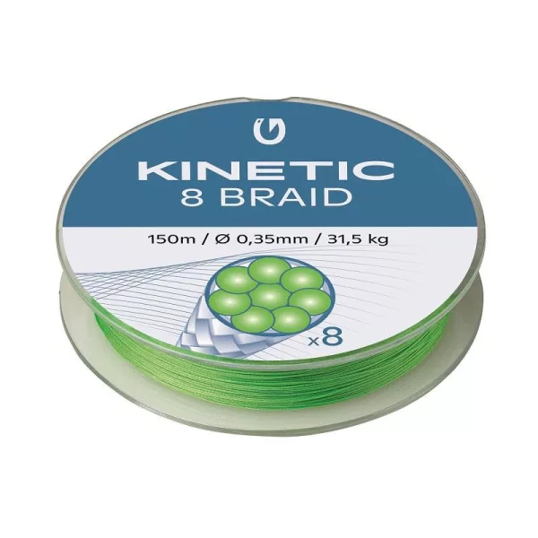 KINETIC 8 Braid 150m 0,20mm/15,0kg Verde Fluo Fir împletit