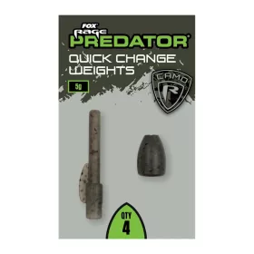   Fox Rage Predator Camo Quick Change Weights Greutate de plutire cu schimbare rapidă 5gr 4buc