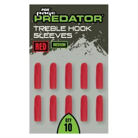  Măneci Fox Rage Predator Roșii Mijlocii din Cauciuc pentru Ancore Triplicate 10 buc