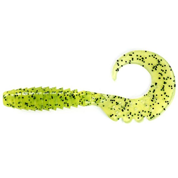 FISHUP Fancy Grub 6,35cm (10pcs.), #055 - Chartreuse/Black Nălucă de plastic
