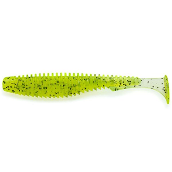 FISHUP U-Shad 5,08cm (10buc.), #055 - Chartreuse/Negru Momeală artificială din plastic