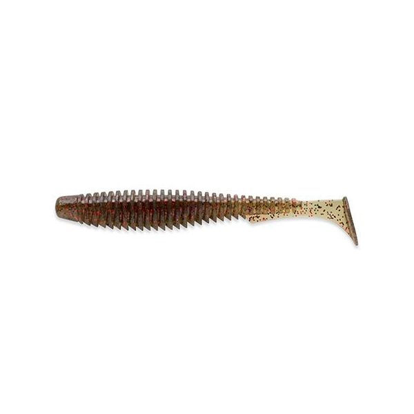 FISHUP U-Shad 5,08cm (10buc.), #045 - Dovleac Verde/Roșu și Negru Momeală artificială din plastic