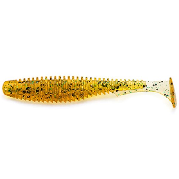FISHUP U-Shad 6,35cm (9buc.), #036 - Caramel/Green & Black Naluci din plastic