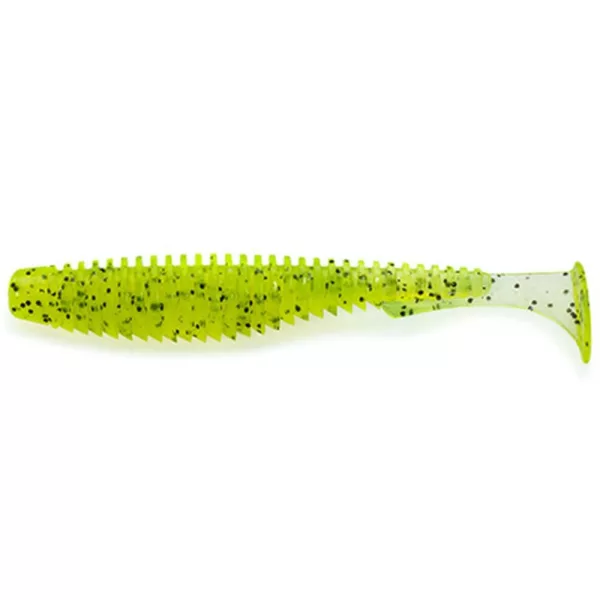 FISHUP U-Shad 6,35cm (9buc.), #055 - Chartreuse/Negru Momeală artificială din plastic