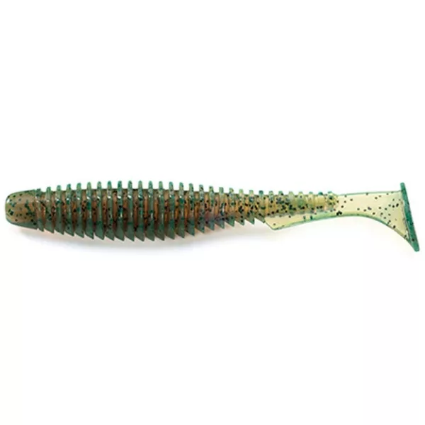 FISHUP U-Shad 7,62cm (9buc.), #017 - Motor Oil Pepper Nalucă din plastic