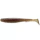 FISHUP U-Shad 10,16cm (8buc.), #045 - Green Pumpkin/Red & Black Naluci de plastic