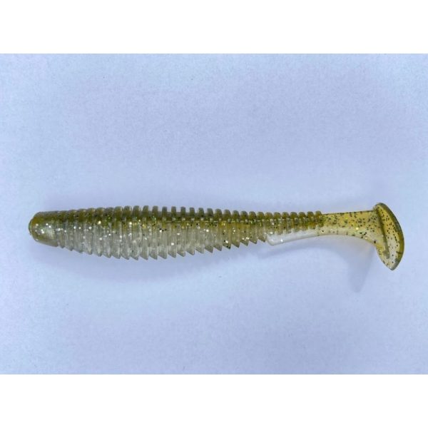 FISHUP U-Shad 10,16cm (8buc.), #202 - Dovleac Verde/Perlă Nălucă artificială din plastic