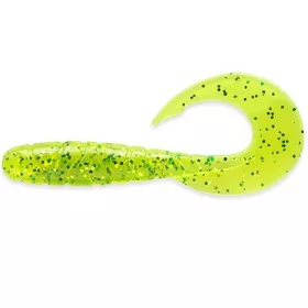   FISHUP Mighty Grub 8,89cm (7pcs.), #026 - Flo Chartreuse/Green Nălucă din plastic
