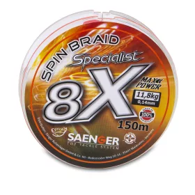   Saenger 8X Specialist Spin Braid Narancssárga 0,21mm 150m Fonott Főzsinór