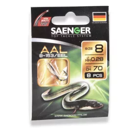 Saenger Eel 2 Lapkás, Szakállas Előkötött Horog 8db