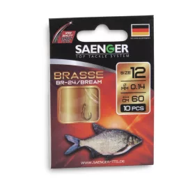 Saenger Bream 14 Lapkás, Szakállas Előkötött Horog 10db