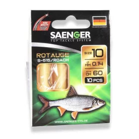 Saenger Roach 16 Lapkás, Szakállas Előkötött Horog 10db