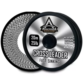  Anaconda Fast Sinking Cross Leader Fekete-Fehér 35lb 20m Fonott Előkezsinór