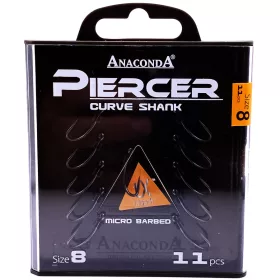   Anaconda Piercer CurveShank 8 Füles, Szakállas Pontyozó Horog 11db