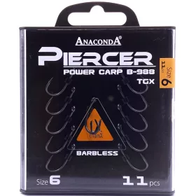   Anaconda Piercer Power Carp B-988 TGX 6 Füles, Szakáll Nélküli Pontyozó Horog 11db